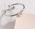 El Regalo 1PC Cute Stainless Steel Butterfly Ring- Anti Tarnish, Adjustable Butterfly Finger Rings for Girls & Women (Silver)