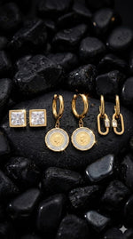 El Regalo Luxury 3 Pairs Earrings Combo Set for Girls & Women | 18K Gold Plated Anti-Tarnish Evil Eye & Clover Motif Earrings | Western Jewelry for Office, Party & Casual Style (Style-3)