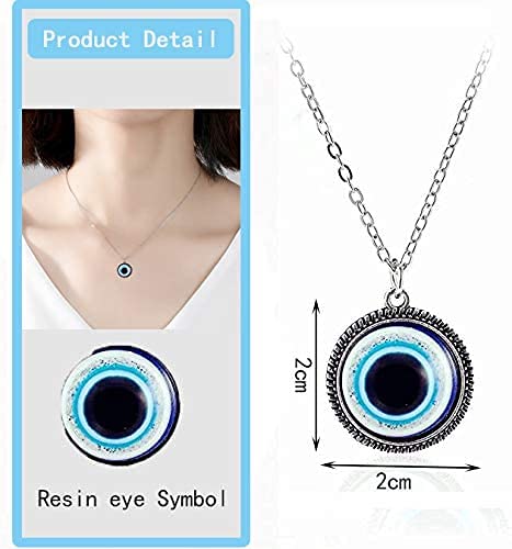 El Regalo 2 PCs Evil Eye Couple Jewelry Set- Evil Eye Big Leather Rope Necklace & Bracelet Set Best Friends/Besties/Couple- Women Men- Valentine's Day Gift (Evil Eye Jewelry Set- 2)