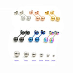 El Regalo 6 Pairs Mix Color Stainless Steel Ball Stud Unisex Earrings for Men Women- 6MM Anti Tarnish Minimalist Studs