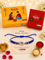 El Regalo Evil Eye CZ Bracelet Rakhi for Brother- Crystal Eye