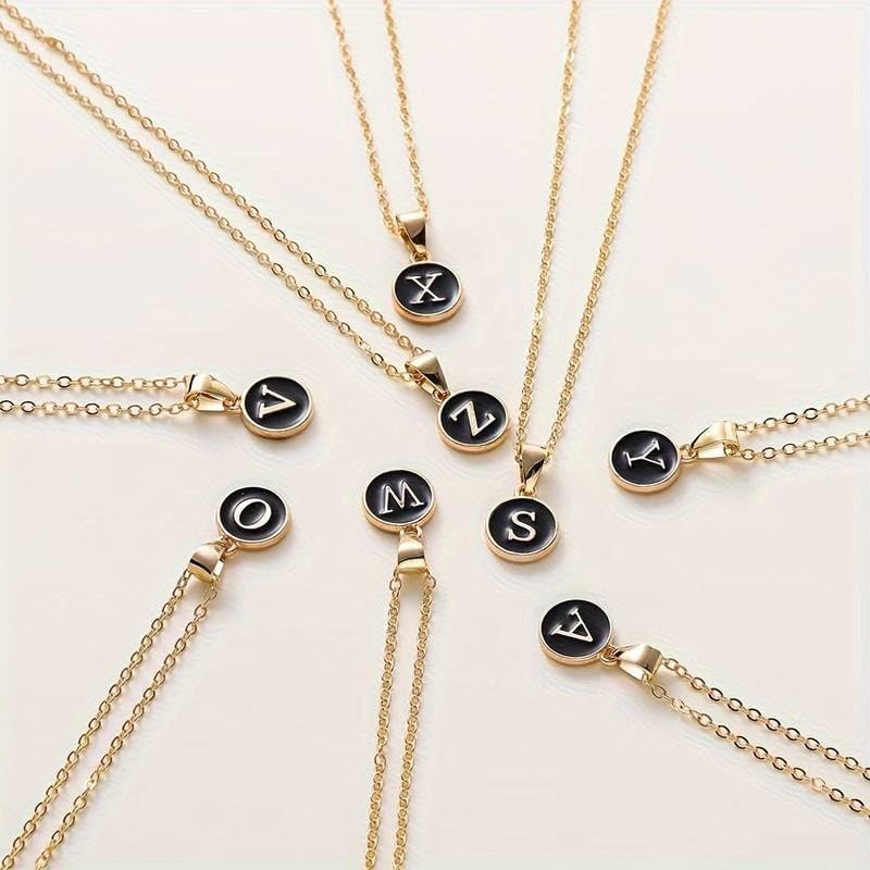 El Regalo Name Initials Personalized Letter Unisex Pendant Necklace- Enameled Name Letter Small Pendant with Stainless Steel Chain (G Letter)