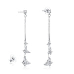El Regalo Crystal Butterfly Drop Dangle Tassel Earrings for Women & Girls- Long Tassel Butterfly Earrings (White Butterfly Earrings)