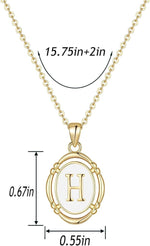 El Regalo Unisex Vintage Style Waterproof Name Initial Letters Pendant Necklaces - Stainless Steel Golden Initials Jewelry - Hypoallergenic Letters Pendant Chain (Letter H)