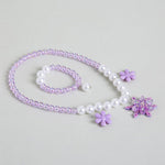 El Regalo Girls Kids Shimmering Beads Bow Shell Princess Necklace & Bracelet Sets- Acrylic Bow Star Beads Princess Necklace Bracelet Jewelry Set for Girls Kids (Option-4)