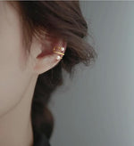 El Regalo 1 Pair Pearl Ear Cuffs Earrings for Non Piercing Ears- CZ Pearls Wrap Non Piercing Cartilage Cuffs Clip On Earrings for Girls/Women (Gold)