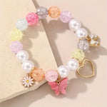 El Regalo 1PC Butterfly, Love Heart, Bow, Flower Charms Crystals Beads Bracelet for Girls - Fashion Bracelets for Girls/Women (Multi Color)