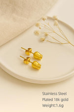 El Regalo Stainless Steel Pearls/Flower Earrings- Minimalist & Elegant Pearl Decor Stud Earring for Kids/Girls/Teens/Women (Rose Bud stud)