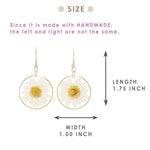 El Regalo Natural Pressed Daisy Flower Earrings- Handmade Nature Dry Flowers Earrings for Women Girls Teens (White)