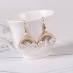 El Regalo 1 Pair Rainbow Earrings- Cute Enameled Colorful Rainbow Hypoallergenic Earrings for Girls & Women (option-1)