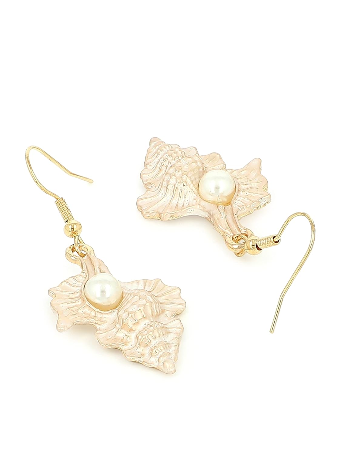El Regalo 2 Pair Cute Enameled Dangle Studs Earrings Combo for Kids/Girls/Teens & Women- Bright Colors Shell-Flower- Heart-Pearls-Stars Charms Earrings (Option-1)