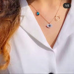 El Regalo 1 PC Stainless Steel NO RUST/ANTI TARNISH Evil Eye Pendant Necklace for Girls/Teens & Women- Designer Rose Gold Evil Eye Crystals Necklace