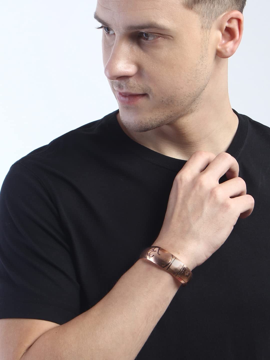 El Regalo Copper Bracelet- Pure Copper Healing Meditation Unisex Broad Bracelet/Kada for Men & Women | Healing Religious Copper Kada (OM Broad Bracelet)
