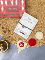 El Regalo Cute & Fancy Baby Evil Eye Nazaria Bracelet Rakhi with Roli Chawal, Rakhi Message Card in Rakhi Gift Box - Kids Evil Eye Adjustable Chain Rakhi (Rainbow Evil Eye Nazaria Rakhi)
