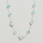 El Regalo 2PCs Crystals Beads Necklace & Earrings Jewelry Set for Kids/Girls & Teens - Shimmering/Matt Crystal Beads Fancy Jewelry Set (Sky Blue Crystals)
