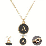 El Regalo Name Initials Personalized Unisex Pendant Necklace - Enameled Letter Small Pendant With Stainless Steel Chain (A Letter)