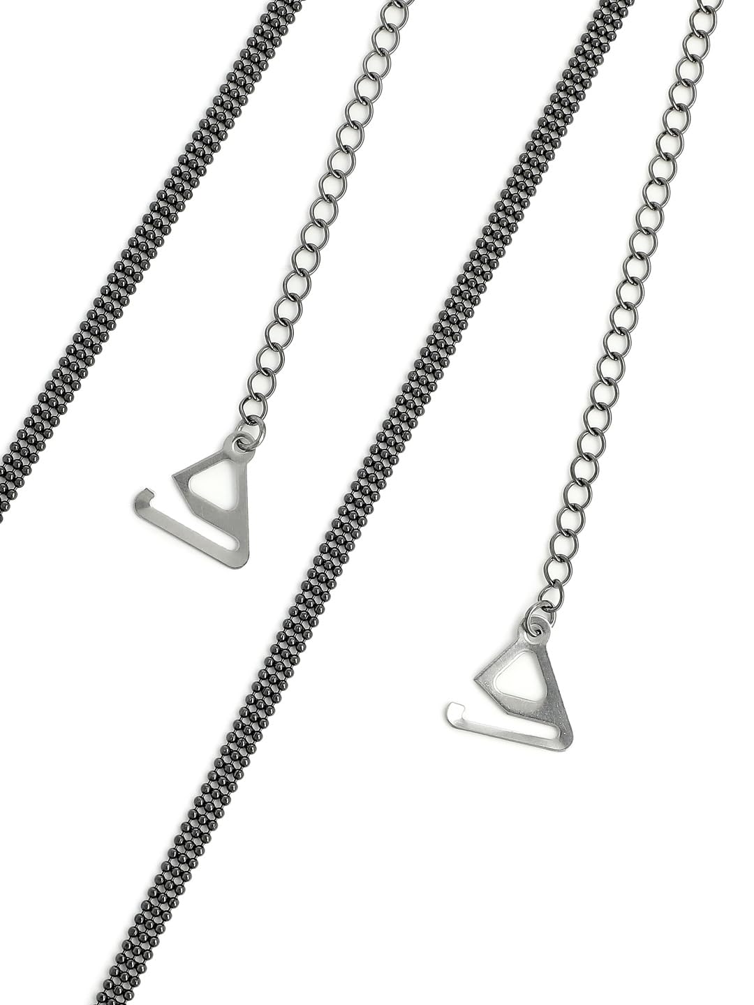El Regalo Black Metal Anti Allegric Adjustable Bra Straps