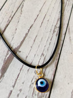 El Regalo Elegant Evil Eye Necklace - Evil Eye Handmade Glass Lamp work Unisex Pendant Necklace for Men, Women, Girls & Boys | Evil Eye Pendant Necklace (Golden with Cord)