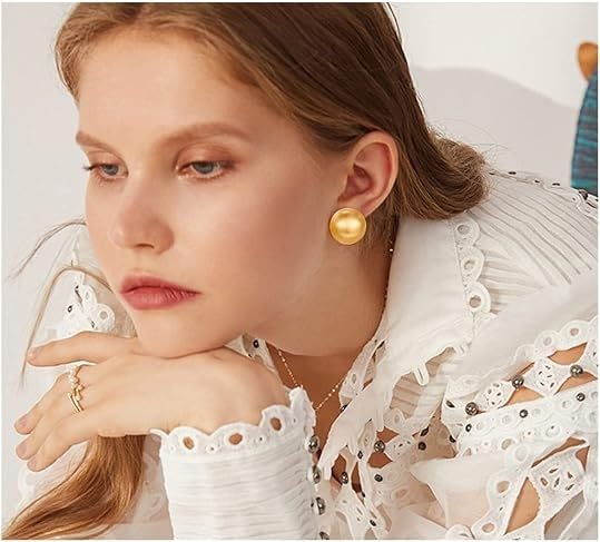 El Regalo Gold Ball Clip-On Earrings for Women & Girls - Brushed Finish Button Style | Classic Non-Pierced Ear Jewelry | Timeless Look