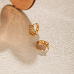 El Regalo Cute Triple Heart CZ Crystal Huggie Hoops Earrings for Women & Girls | Elegant & Luxurious Hoop Earrings- CZ Baali Earrings