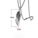 El Regalo Stainless Steel Angel Wing Feather Pendant Unisex Necklace for Men Women: Guardian Elegance Gothic Feather Necklace