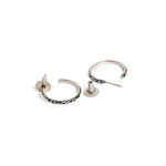 El Regalo 2 Pairs Tribal Oxidized Half Hoop Earrings, Huggie Earrings- Hammered Bohemian Oxidized German Silver Baali Earrings (Option-8)