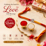 El Regalo 1PC Traditional Rakhi for Brother with Roli Chawal & Message Card | Designer Rakshabandhan Thread with OM, Shree Ram, Ganesha, Krishna Charms | Rakhi Gift Box Included (OM)