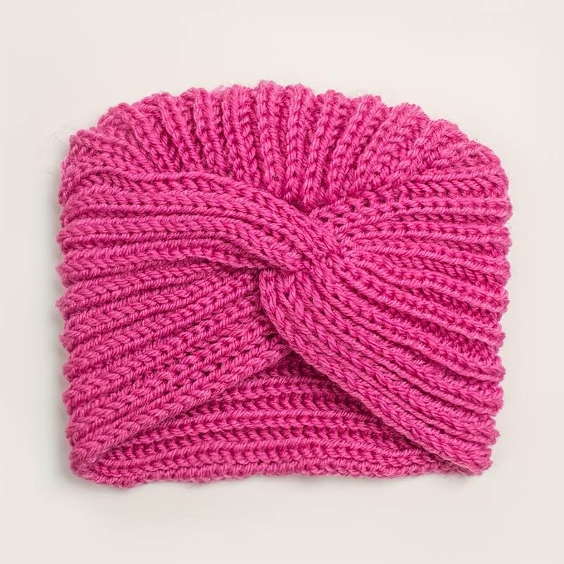 El Regalo 1 PC Baby Winter Unisex Knitted Turban Cap- Knit Warm Winter Caps for Babies/Toddlers/Infants - Girls & Boys (Pink)