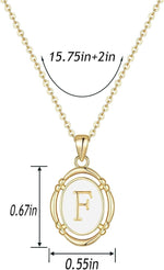 El Regalo Unisex Vintage Style Waterproof Name Initial Letters Pendant Necklaces - Stainless Steel Golden Initials Jewelry - Hypoallergenic Letters Pendant Chain (Letter F)