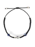El Regalo 2PCs Evil Eye Hamsa Hand Unisex Bracelets Set - Golden & Silver Charms with Evil Eye Beads