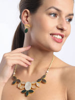 El Regalo Semiprecious Stones Choker Necklace & Earrings Jewelry Set for Girls & Women
