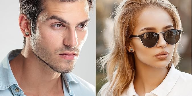 El Regalo 1Pair Wooden Tree of Life Unisex Stud Earrings- 10mm Pierced Screw Back Stud for Men Women