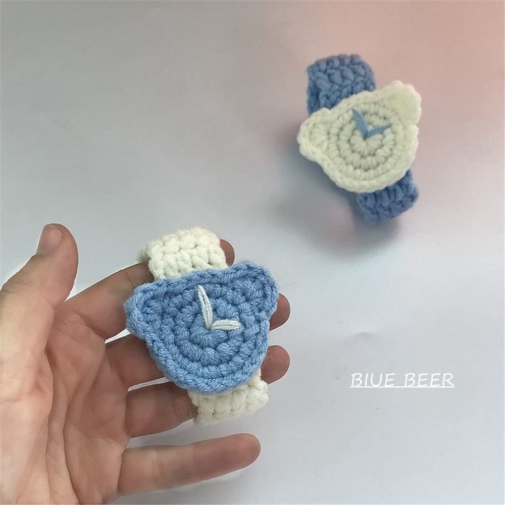 El Regalo 1PC Cute Hand Knitted Unisex Bracelets for Kids/Teens- Unique Adjustable, Soft, Knitted Crochet Bracelets for Babies/Toddlers/Kids/Teens (Blue Watch Band)