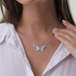 El Regalo Magnetic Butterfly BFF Necklaces for 2, Enamel Butterfly Friendship Magnetic Necklace for Teen Girls Women - Gift for Best Friends/Besties/Sisters (Pink & Blue Butterflies)
