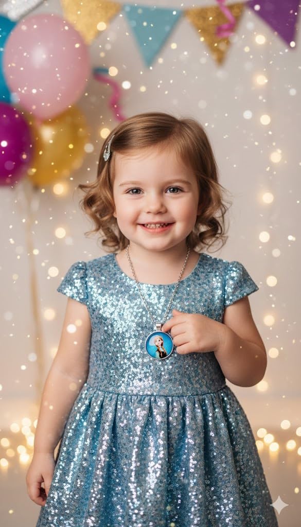 El Regalo Enchanted Tales Princess Pendant Necklace for Girls & Toddlers - Magical Character Jewelry for Birthdays, Parties & Gifting (Style-19)