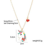 El Regalo 1PCs Enamel Pony/Unicorn Heart Pendant Necklaces for Kids/Girls/Teens | Unicorn Jewelry for Unicorn Theme Party