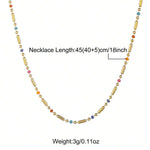El Regalo 1 Pc Stainless Steel No Rust/Anti Tarnish Quinn Necklace In Multi- Dainty Multi Colored Stainless Steel Chain Necklace For Women