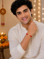 El Regalo Red Ethnic Rakhi Dori Unisex Rakhi-Adults - G letter