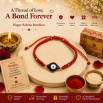 El Regalo Evil Eye Bracelet Rakhi for Brother with Roli Chawal in Gift Box (Red)