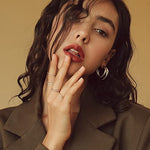 El Regalo Trendy Triple 3 Hoop Stud Earrings- Western Fashion Earrings for Girls & Women (Golden Hoops)