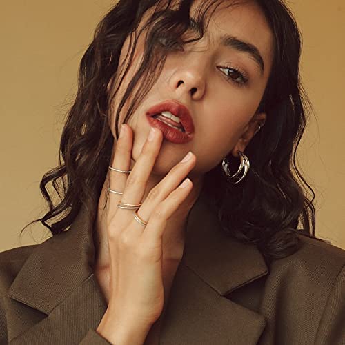 El Regalo Trendy Triple 3 Hoop Stud Earrings- Western Fashion Earrings for Girls & Women (Golden Hoops)