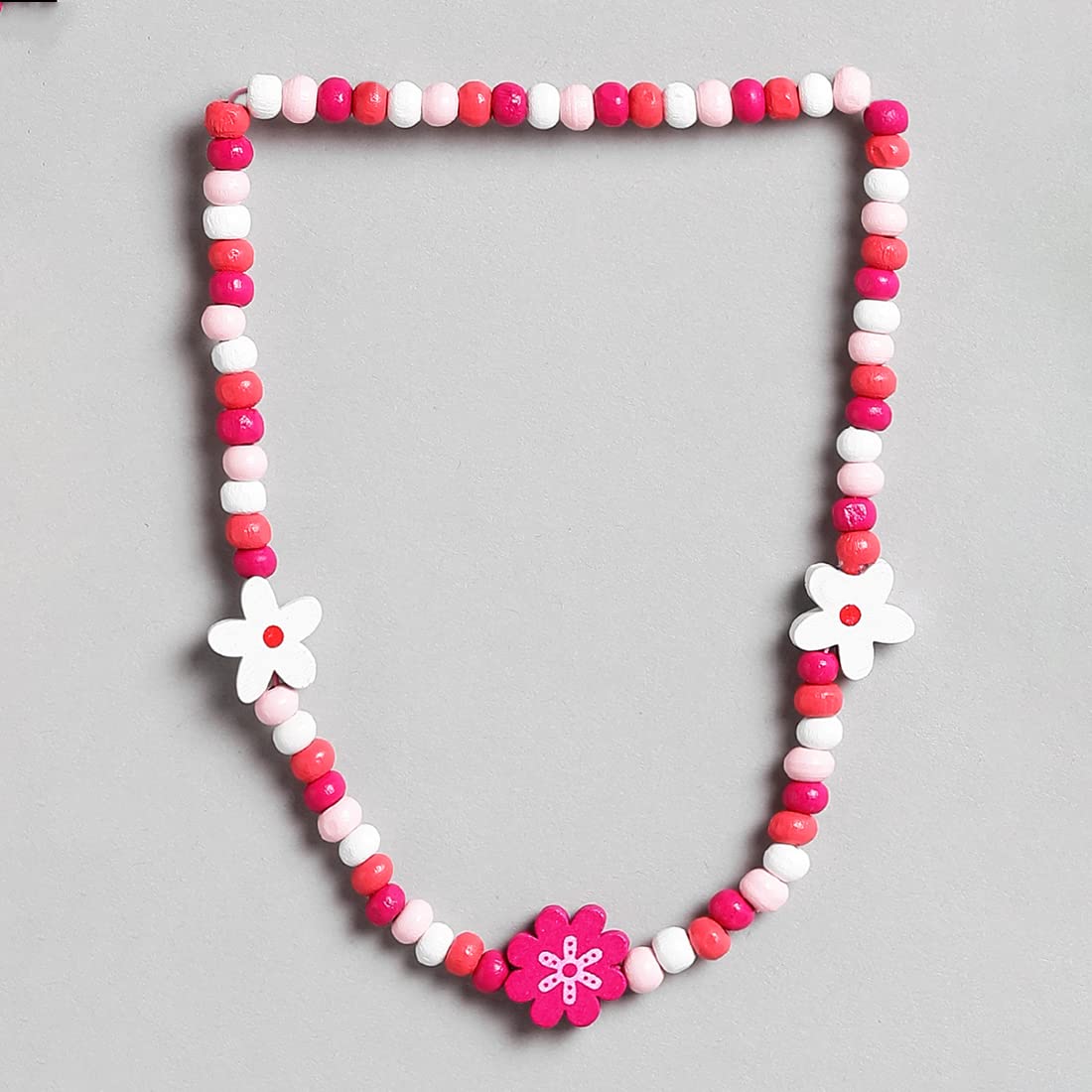 El Regalo 2 PCs Kids/Toddlers/Girls Wooden Beads Handmade Necklace & Bracelet Jewelry Sets (1 Necklace & 1 Bracelet) (Option-1)