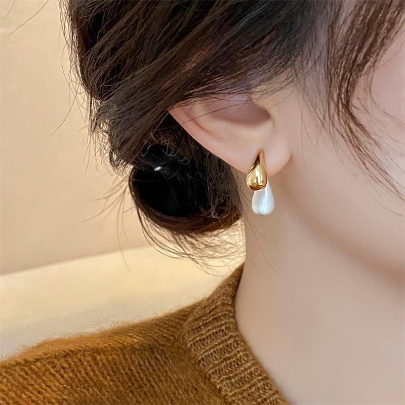 El Regalo Two-Tone Front-Back Metal Drop Earrings - Vintage Retro-Style Stud Earrings for Girls/Women
