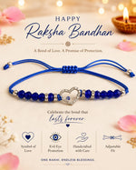 El Regalo Evil Eye CZ Heart Bracelet Rakhi for Brother