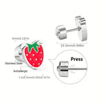 El Regalo 2 Pairs Waterproof Red Strawberry & Cloud Rainbow Stud Earrings for Women Teens Girls - Stainless Steel Hypoallergenic Dainty Small Piercing Earrings Search this page (Gold & Silver- B)