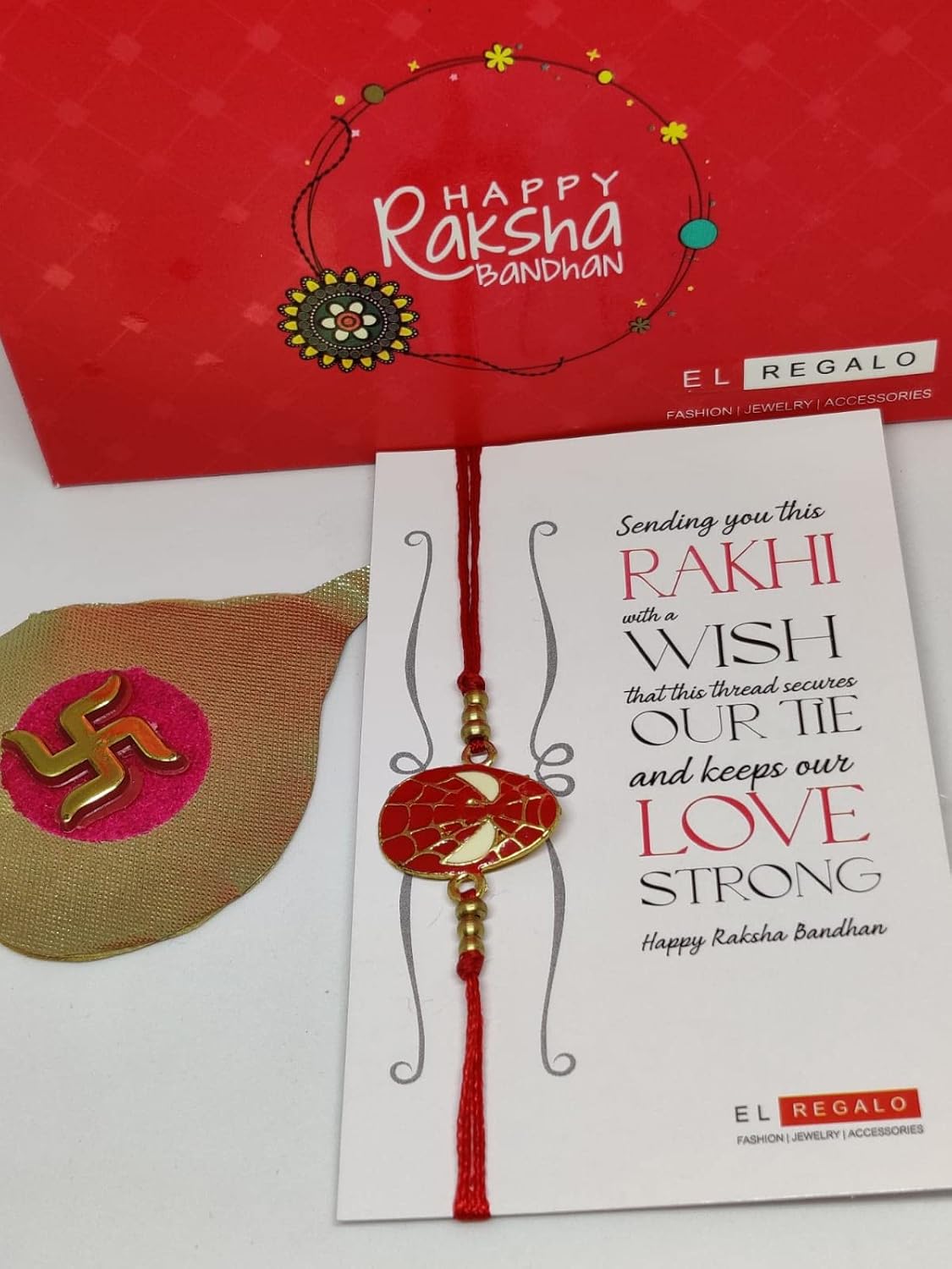 El Regalo Kids Rakhis- beautiful Kids Rakhis for Little Brother/Niece/Nephew with shagun, Rakhi Message Card in Rakhi Gift Box (Spiderman Rakhi)