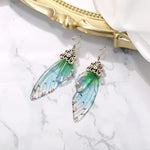 El Regalo Gorgeous Butterfly Wings Earrings - Handcrafted Colorful Austrian Crystal Hook Earrings for Women & Girls | Fantasy Fairy Dangle Earrings | Elegant Jewelry (Green with Gold Finish)