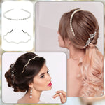 El Regalo 2 PCs Pearl Beads Hair Band Headband for Kids, Girls and women | Bridal Fancy Wedding Party Pearls Hairbands (Option- 2)