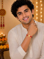 El Regalo Red Ethnic Rakhi Dori Unisex Rakhi-Adults - S letter