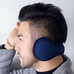 El Regalo 1PC Unisex Warm Knit Earmuffs- Winter Outdoor Fur Earwarmer, Foldable, Adjustable Wrap Ear Warmer for Girls/Boys/Men/Women (Blue Fleece)